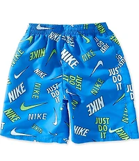 Nike Big Boys Logo/Swoosh Printed Swim Trunks
