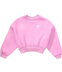 Nike Big Girls Crew Neck Long Sleeve Sportwear Club Fleece Sweatshirt
