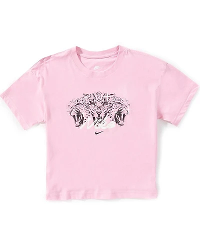 Nike Big Girls Short Sleeve Boxy ESS Graphic T-Shirt