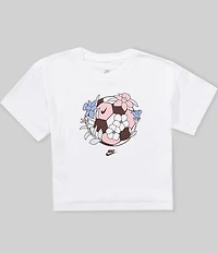 Nike Big Girls Short Sleeve Floral Soccer Boxy T-Shirt