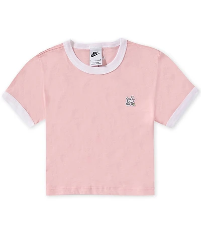 Nike Big Girls Short Sleeve Crewneck Cropped Ringer T-Shirt