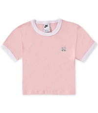 Nike Big Girls Short Sleeve Crewneck Cropped Ringer T-Shirt