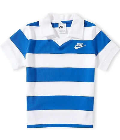 Nike Big Girls Short Sleeve Striped Polo Shirt