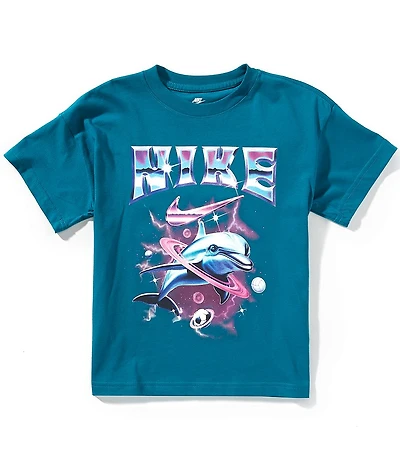 Nike Big Girls Sportswear Short Sleeve Dolphin Graphic T-Shirt