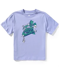 Nike Big Girls Sportswear Short Sleeve Safety Pin Bow Logo T-Shirt