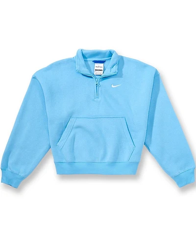 Nike Big Girls Sportswear Studio Fleece Oversized Quarter Zip Sweatshirt