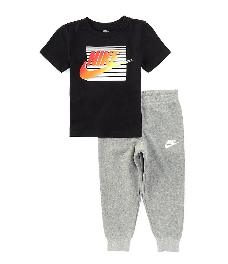 Nike Little Boys Short Sleeve Graphic Logo T-Shirt & Fleece Jogger Pant Set