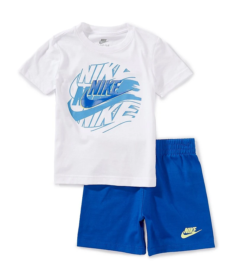 Nike Little Boys Short Sleeve Circle Logo Graphic T-Shirt & Coordinating Shorts Set