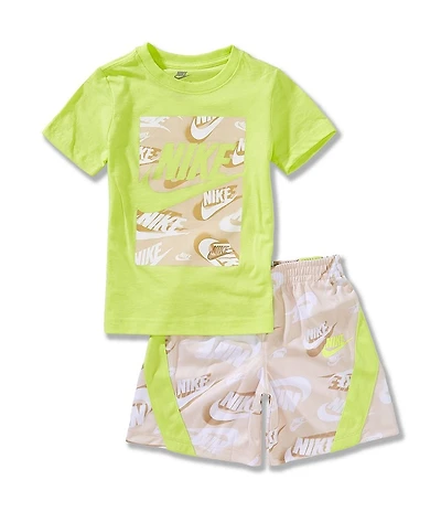 Nike Little Boys Short Sleeve NSW Graphic T-Shirt & Mesh Printed Shorts Set