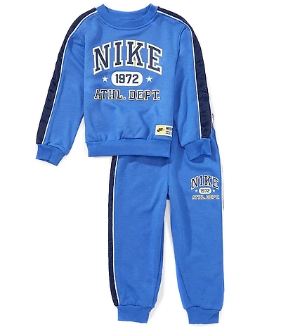 Nike Little Boys Long Sleeve Crewneck PE Sweatshirt & Jogger Pants 2-Piece Set