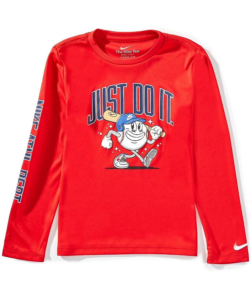 Nike Little Boys Long Sleeve Dri-Fit Baseball T-Shirt