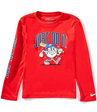 Nike Little Boys Long Sleeve Dri-Fit Baseball T-Shirt