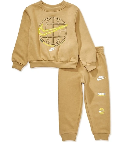 Nike Little Boys Long-Sleeve Just Do It Fleece Sweatshirt & Matching Fleece Jogger Pants Set