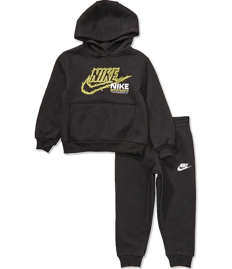 Nike Little Boys Long Sleeve Logo-Detailed Fleece Hoodie & Matching Fleece Jogger Pants Set