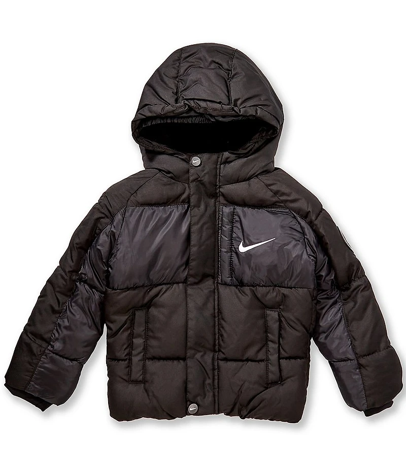 Nike Little Boys Long Sleeve Mixed Media Puffer Jacket
