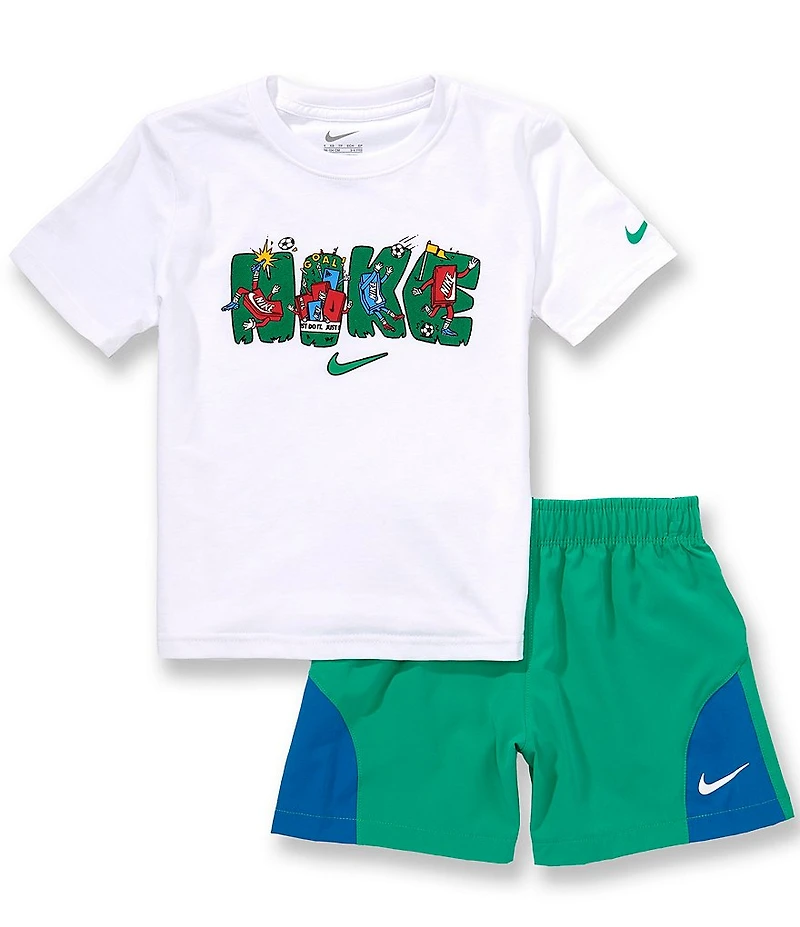 Nike Little Boys Short Sleeve Soccer Woven Shorts 2-Piece Set