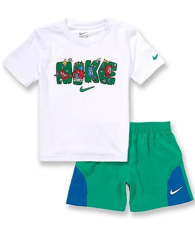 Nike Little Boys Short Sleeve Soccer Woven Shorts 2-Piece Set