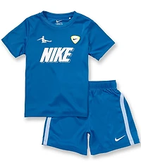 Nike Little Boys Short Sleeve Sportswear Dri-FIT Goal Mode Jersey and Shorts 2-Piece Set