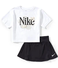 Nike Little Girls Short-Sleeve Wild Flower T-Shirt & Solid Scooter Set