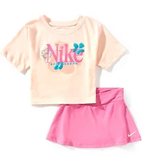 Nike Little Girls Short-Sleeve Wildflower T-Shirt & Solid Scooter Set
