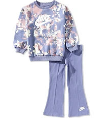 Nike Little Girls Long Girls Floral Camo Crewneck Pullover & Legging Set