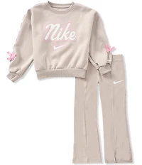 Nike Little Girls Long Sleeve Juxta Bow Stripe Top & Leggings 2-Piece Set