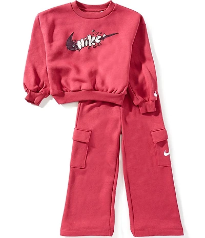 Nike Little Girls Long Sleeve Pullover & Cargo Pants Set