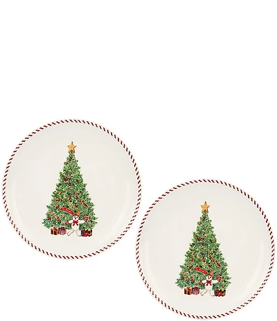Noble Excellence Mr Bingle and Christmas Tree Accent Plates, Set of 2