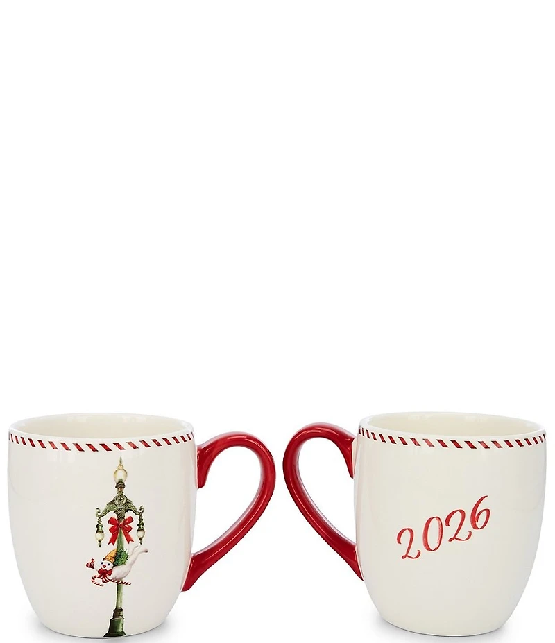 Noble Excellence Mr Bingle And Light Pole Mugs. Set of 2