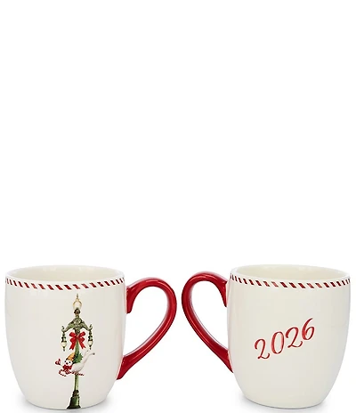 Noble Excellence Mr Bingle And Light Pole Mugs. Set of 2
