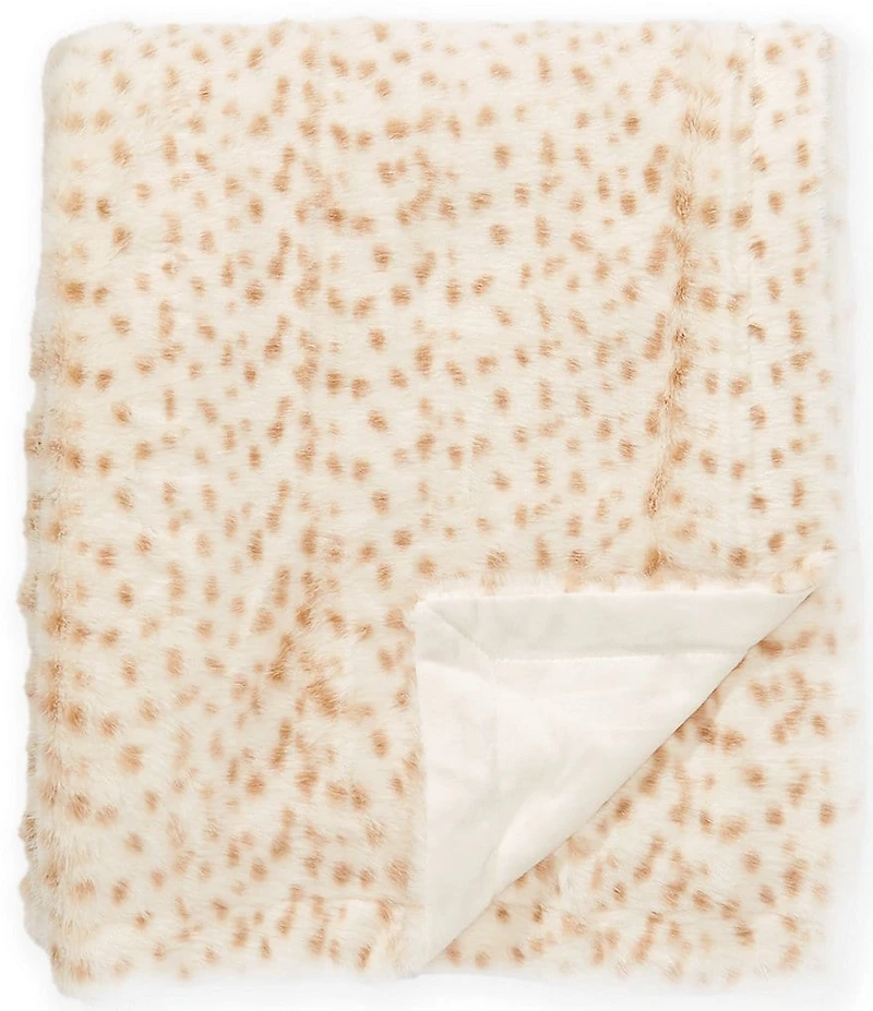 Noble Excellence Warm Shop Collection Angela Animal Print Faux Fur Throw