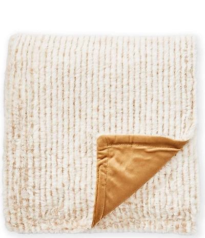 Noble Excellence Warm Shop Collection Bailey Textured Faux Fur Throw Blanket