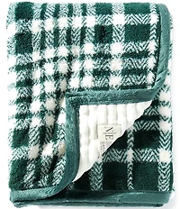Noble Excellence Warm Shop Collection Eliza Reversible Plaid Corduroy & Sherpa Cozy Throw
