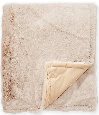 Noble Excellence Warm Shop Collection Everette Solid Faux Fur Throw