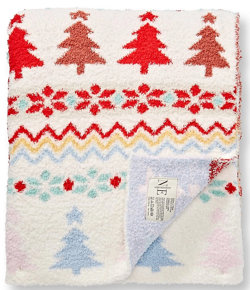 Noble Excellence Warm Shop Collection Tessa Metallic Christmas Tree Knit Throw Blanket