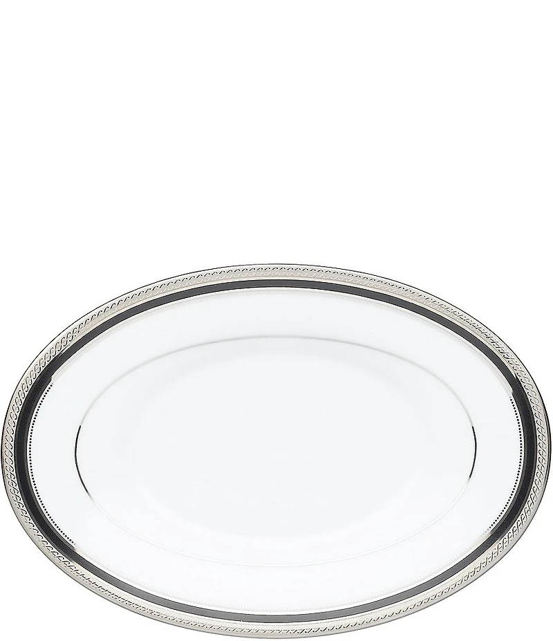 Noritake Austin Platinum Porcelain Butter & Relish Tray