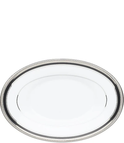 Noritake Austin Platinum Porcelain Butter & Relish Tray