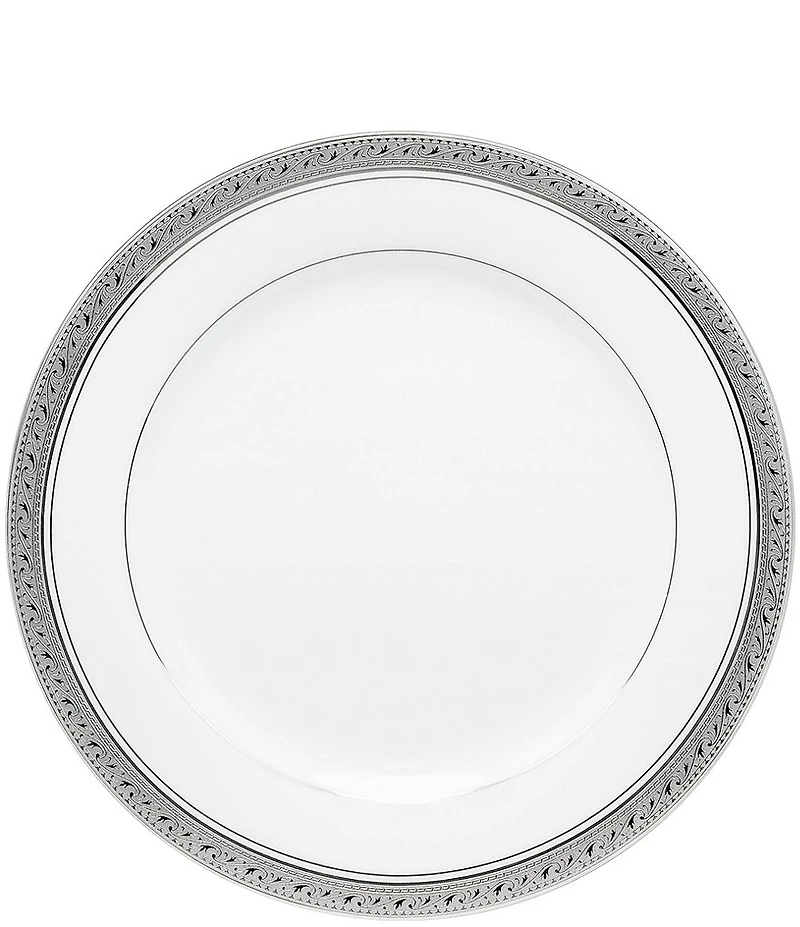 Noritake Crestwood Etched Platinum Porcelain Dinner Plate