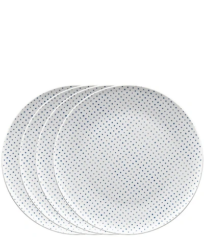 Noritake Hammock Collection Dots Coupe Dinner Plates, Set of 4