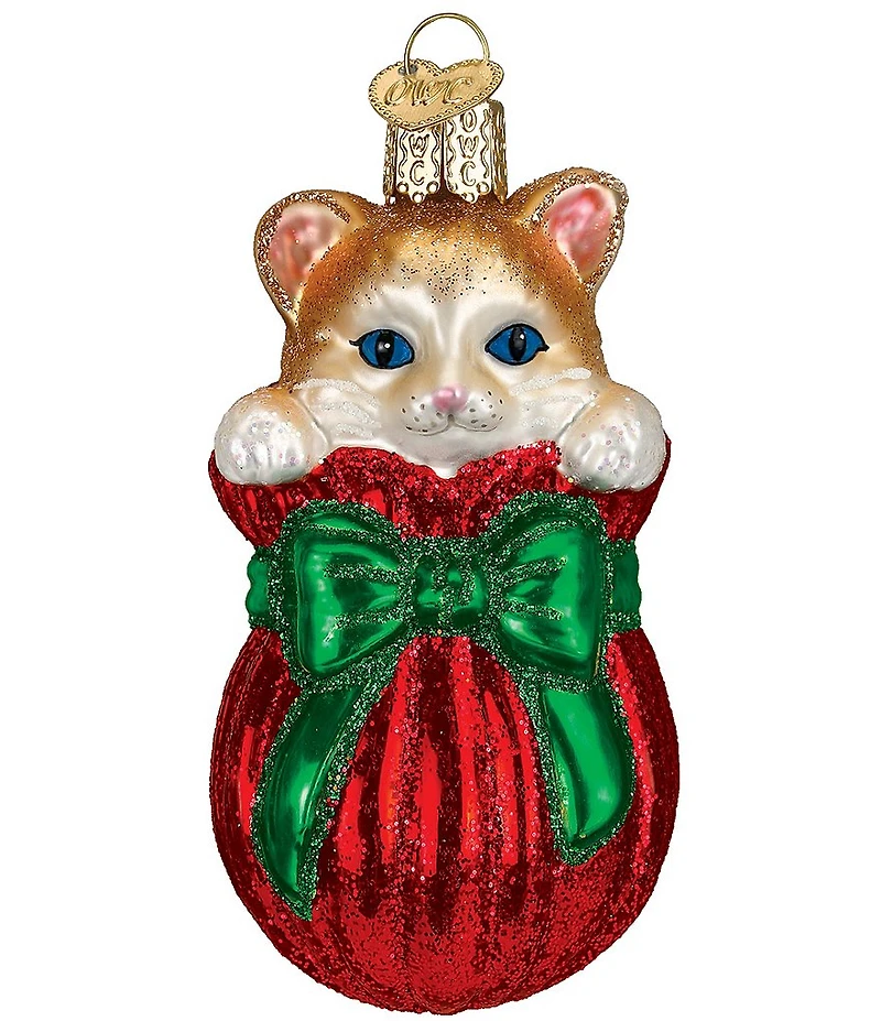 Old World Christmas Letting the Cat Out of the Bag Ornament