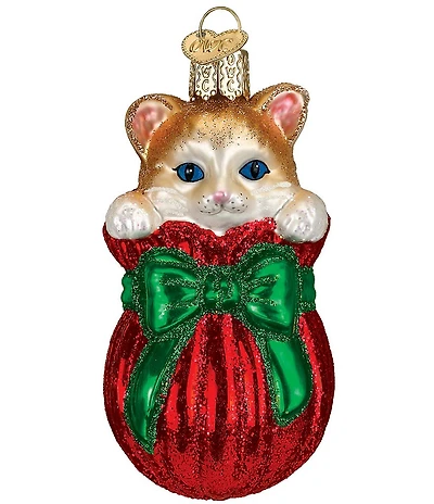 Old World Christmas Letting the Cat Out of the Bag Ornament
