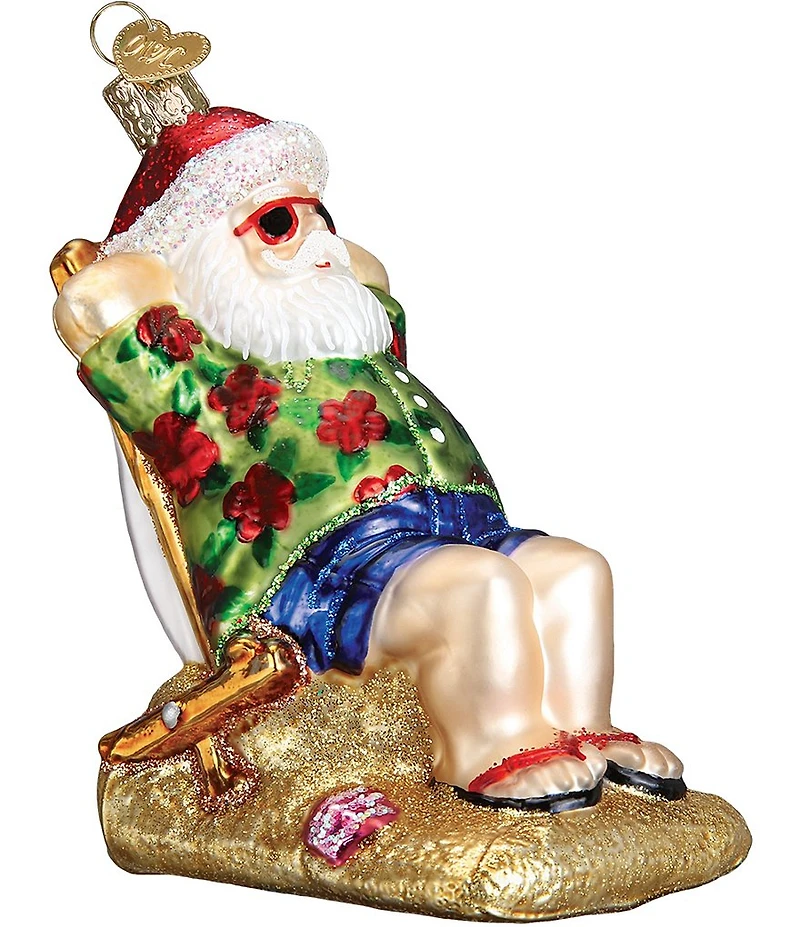 Old World Christmas Sunning Santa Ornament