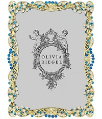 Olivia Riegel Audrey 5#double; x 7#double; Frame with Capri Blue Stones & White Freshwater Pearls