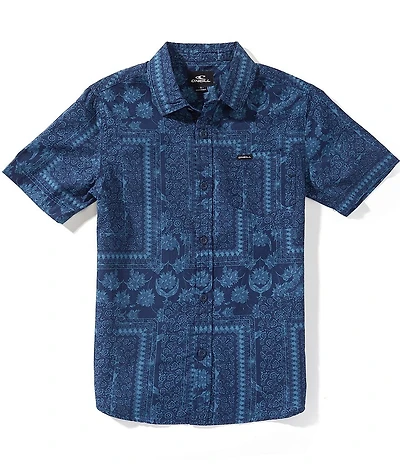 O'neill Big Boys Short Sleeve Terrace Standard Allover Printed Woven Shirt