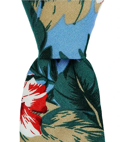 Original Penguin Nelia Floral 2 1/2#double; Linen Blend Woven Tie