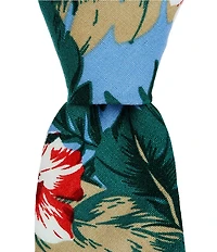 Original Penguin Nelia Floral 2 1/2#double; Linen Blend Woven Tie