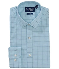 Original Penguin Slim Fit Spread Collar Print Poplin Dress Shirt