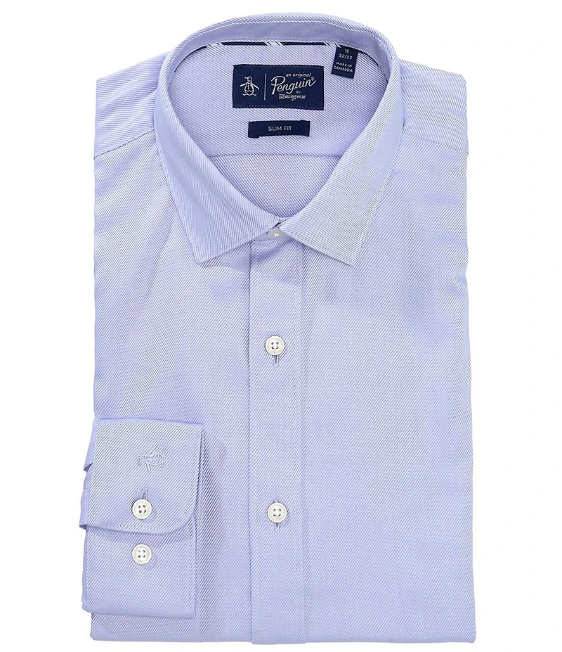 Original Penguin Slim Fit Spread Collar Twill Dress Shirt