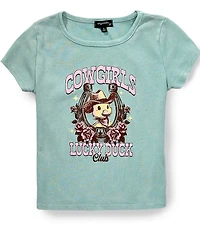 Originality Big Girls Short Sleeve Cowgirl Lucky Duck T-Shirt