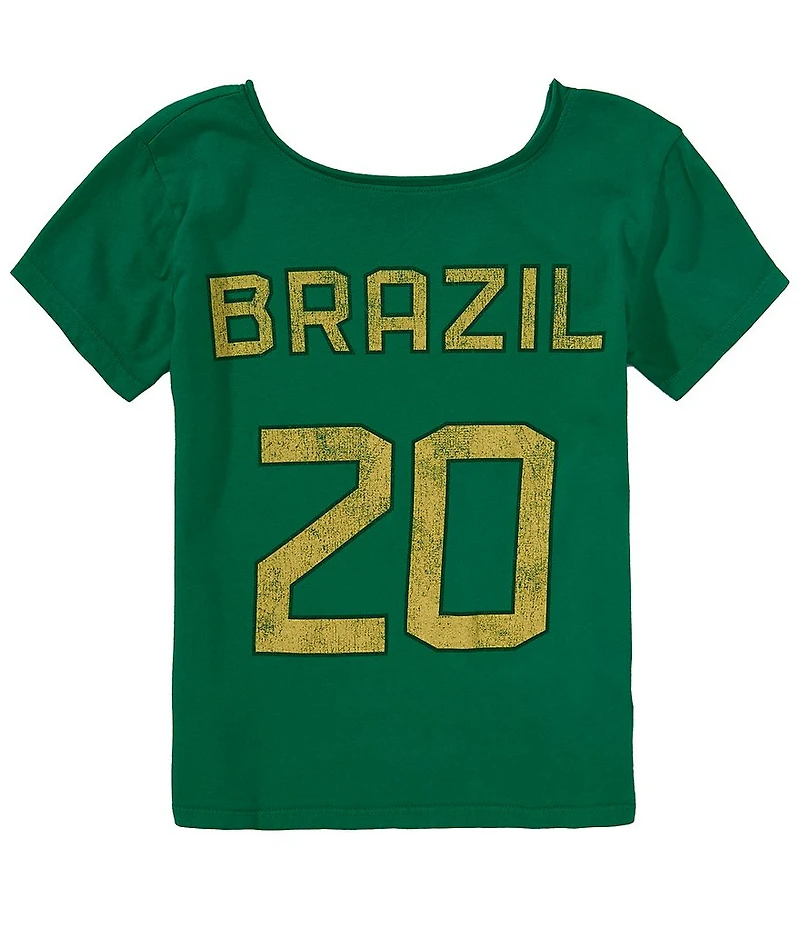 Originality Big Girls Off-The-Shoulder Brazil T-Shirt